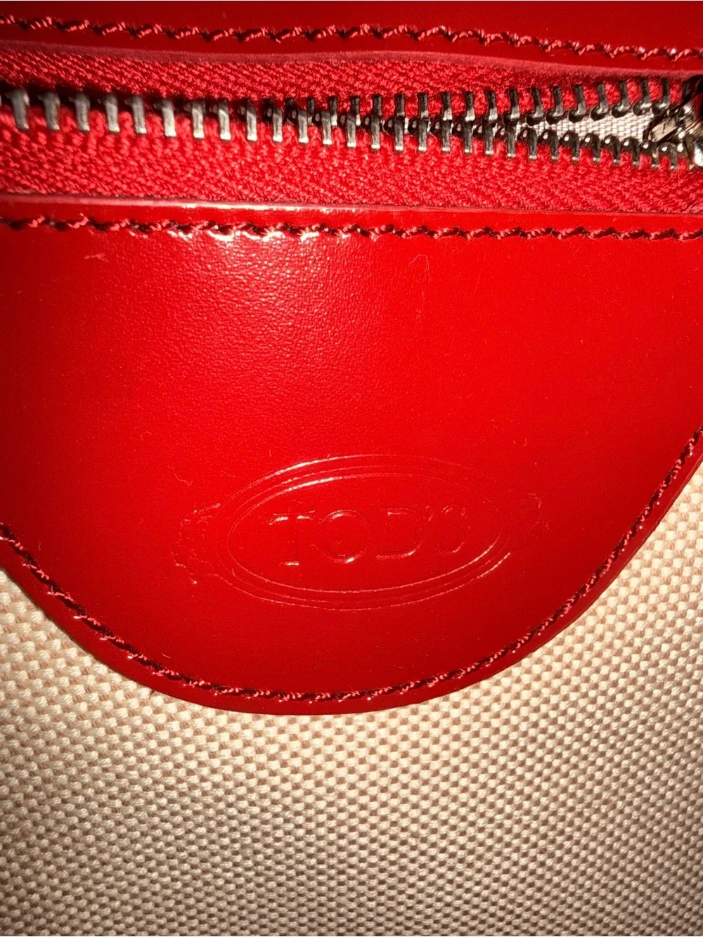 Tod's Red Patent Leather Medium D-Bag Tote